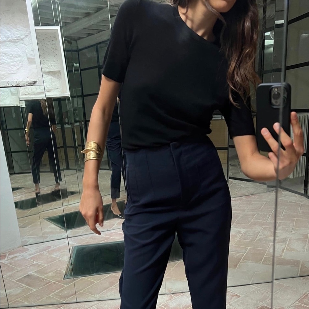 Zara plain knit short sleev top